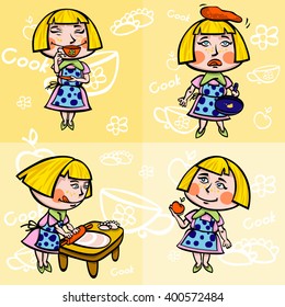 girl is preparing in the kitchen