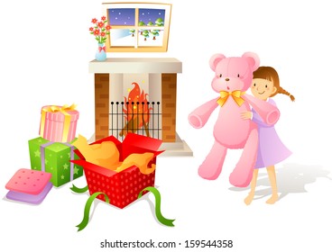Girl with presents