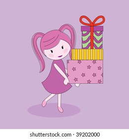 girl with presents