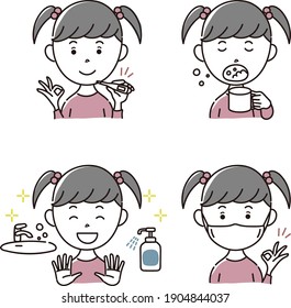 A girl preventing infectious diseases