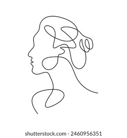 Girl profile one line art illustration victor art 