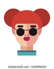 Girl profile photo icon, Women portraits. User photo. Perfect for coloring book, textiles, icon, web, painting, books, t-shirt print. flat face designs characters isolated on white background.  