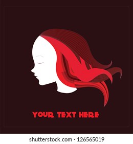 Girl profile with red hair