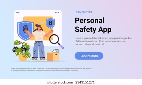 girl programmer using computer app to develop new security system personal safety application with two factor authentication