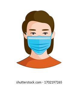 a girl in a protective mask. instruction for use