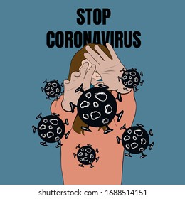 Girl protects herself from coronavirus bacteria. Woman in a medical mask. Covid-19. 