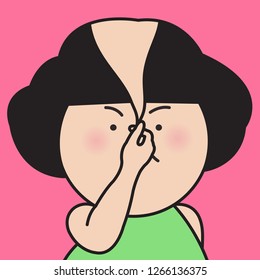 Girl Pulling The Zip Fastener Down On Her Face. Woman Removing Her Other Face Mask. Changing Stressed Mood And Being Ownself Concept Card Character illustration