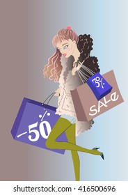 girl with purchases