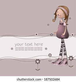 The girl in purple dress