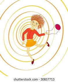 Girl with purse dancing