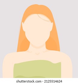 The girl puts the cream on her face.A woman with cream. Modern hand-drawn vector illustration of female characters applying clay face masks. Product concept for beauty and skin care.
