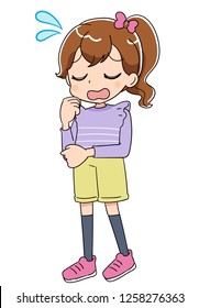 A girl is puzzled