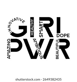 Girl PWR Empowering Typography Graphic
