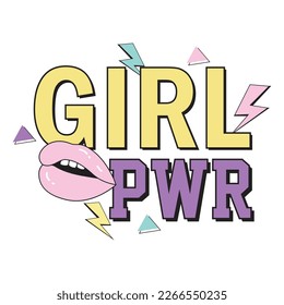 Girl-Pwr, Retro-Sublimation-t-Shirt