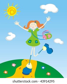 The girl with the rabbit