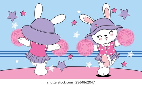girl rabbit cute fashion love star friends - Shutterstock ID 2364862047