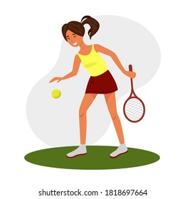 a girl with a racket in her hands plays tennis