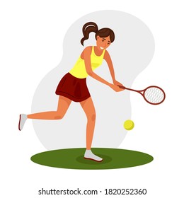 a girl with a racket in her hands plays tennis