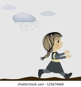 Girl and rain