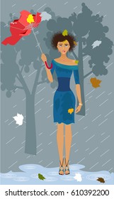 girl in the rain