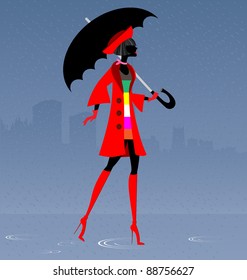 girl in the rain
