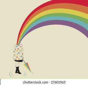 Girl and Rainbow