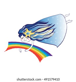 Girl with rainbow