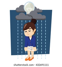 girl with raining bulb