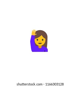 Girl With Raising Hand Vector Character