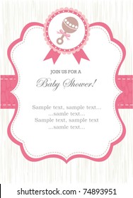 Girl rattle shower invitation