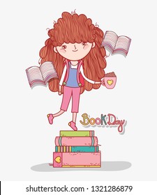 girl read books in the literature day