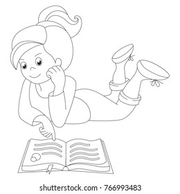 12,113 Little girl reading book vector Images, Stock Photos & Vectors ...