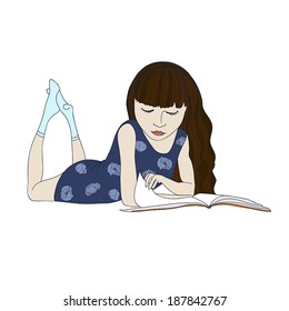 Girl reading a book. 