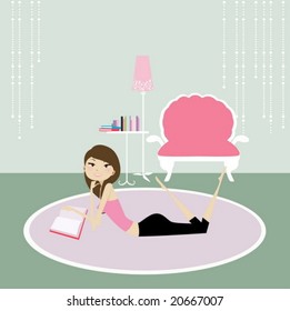 girl reading a book