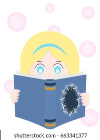a girl reading a book