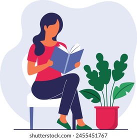 A Girl Reading a Book in a Cozy Place