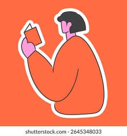 A Girl Reading A Book Flat Vector Illustration