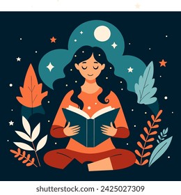 Girl reading a book Illustrations 
