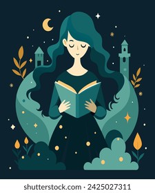 Girl reading a book Illustrations 
