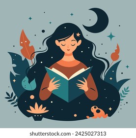 Girl reading a book Illustrations 
