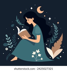 Girl reading a book Illustrations 
