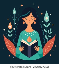 Girl reading a book Illustrations 
