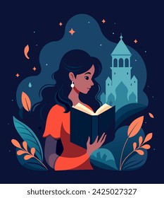 Girl reading a book Illustrations 
