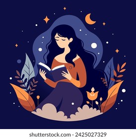 Girl reading a book Illustrations 
