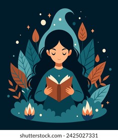 Girl reading a book Illustrations 
