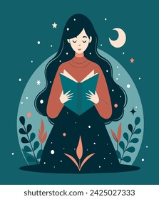 Girl reading a book Illustrations 
