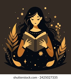 Girl reading a book Illustrations 
