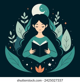 Girl reading a book Illustrations 
