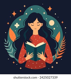 Girl reading a book Illustrations 
