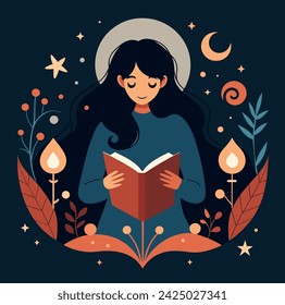 Girl reading a book Illustrations 
